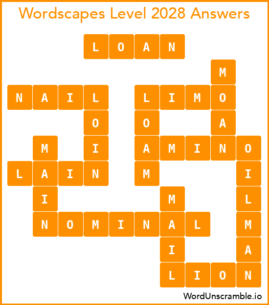 Wordscapes Level 2028 Answers