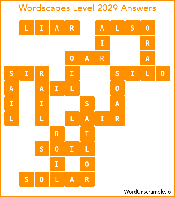 Wordscapes Level 2029 Answers