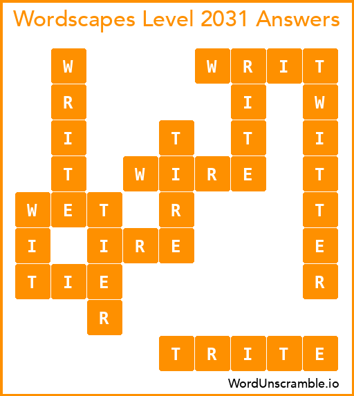 Wordscapes Level 2031 Answers