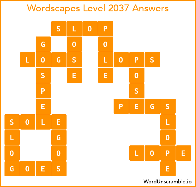 Wordscapes Level 2037 Answers