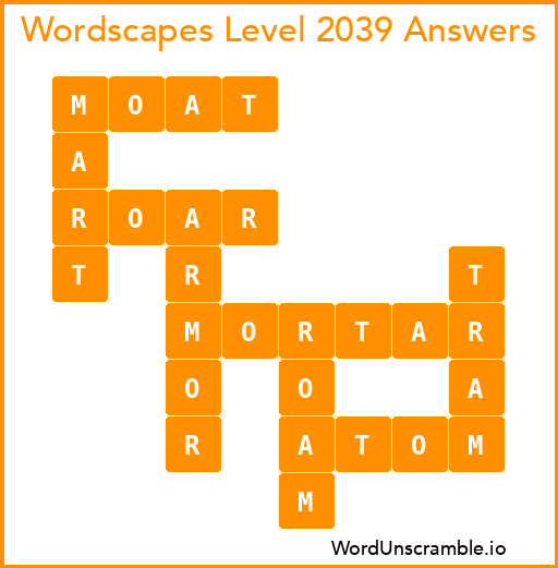 Wordscapes Level 2039 Answers