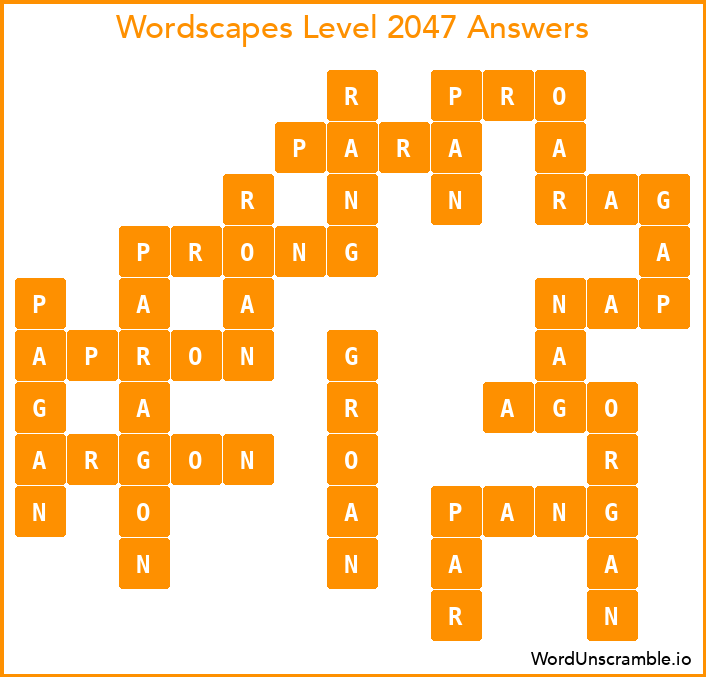 Wordscapes Level 2047 Answers