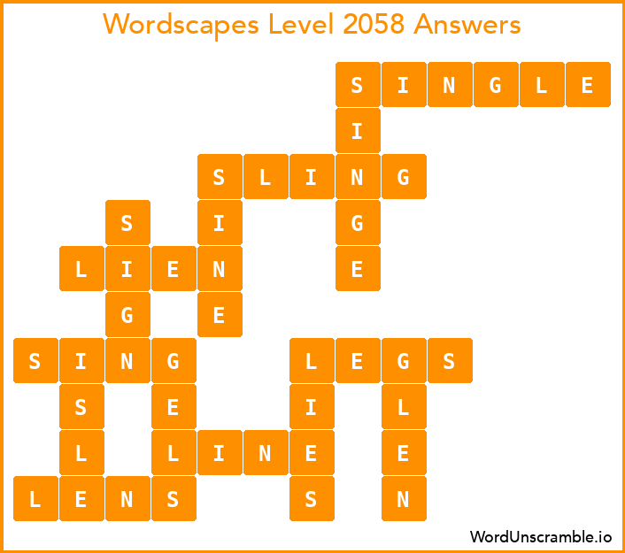 Wordscapes Level 2058 Answers