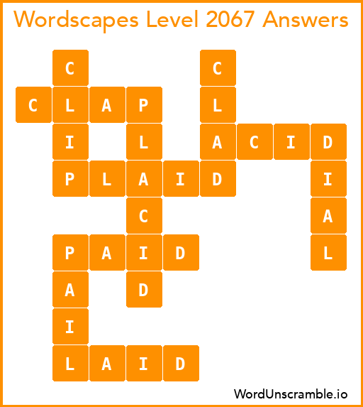 Wordscapes Level 2067 Answers