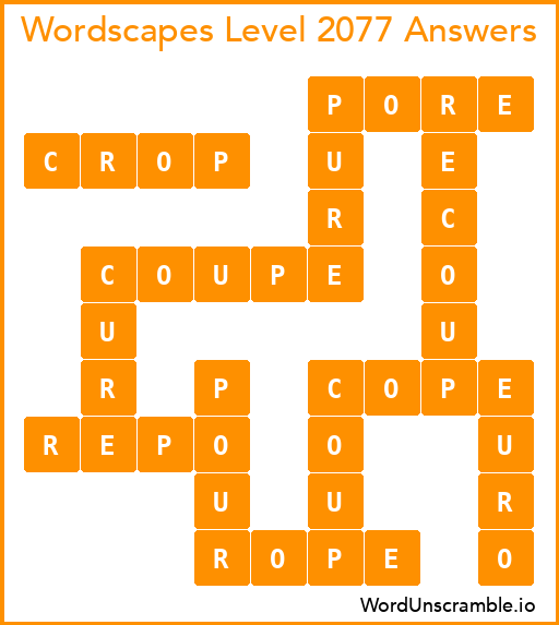 Wordscapes Level 2077 Answers