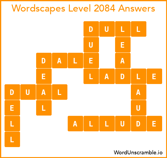 Wordscapes Level 2084 Answers