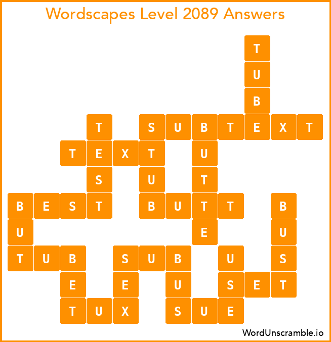Wordscapes Level 2089 Answers