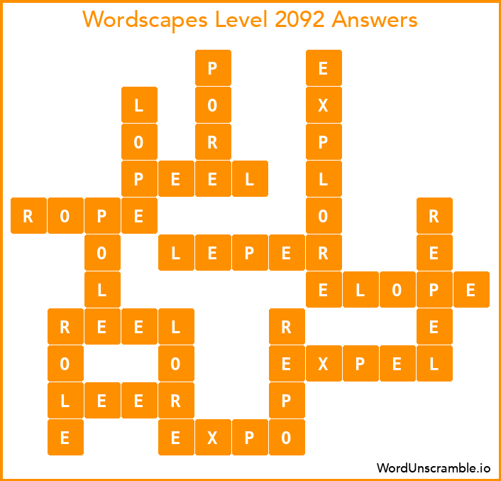 Wordscapes Level 2092 Answers