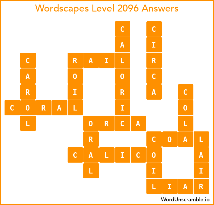 Wordscapes Level 2096 Answers