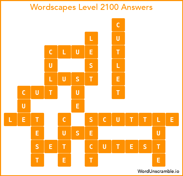Wordscapes Level 2100 Answers