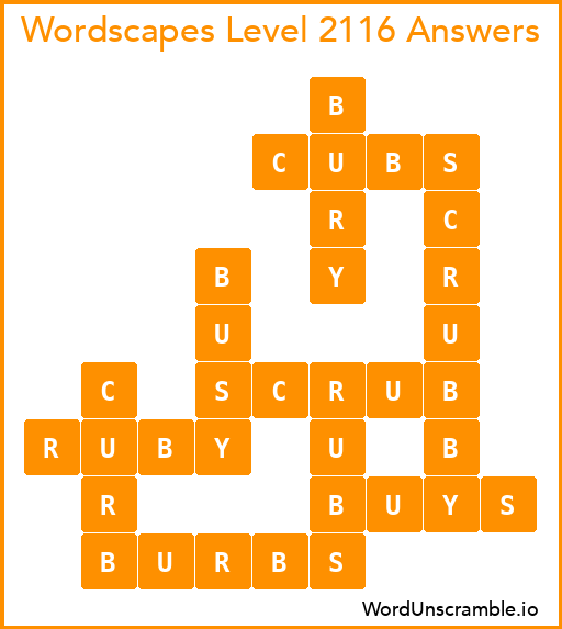 Wordscapes Level 2116 Answers