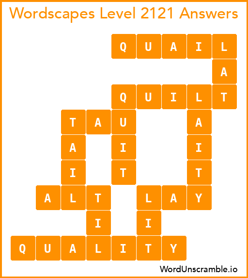Wordscapes Level 2121 Answers