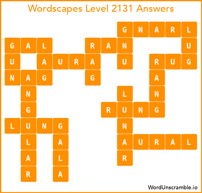 Wordscapes Level 2131 Answers