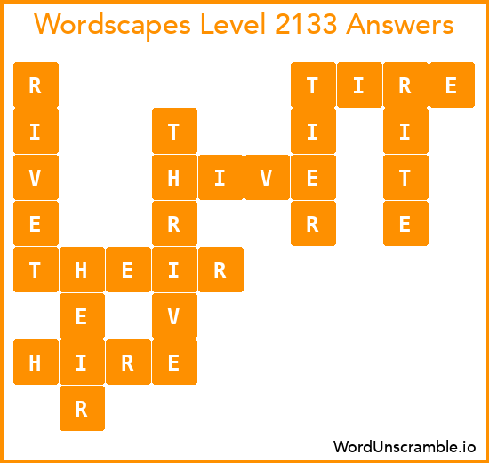 Wordscapes Level 2133 Answers
