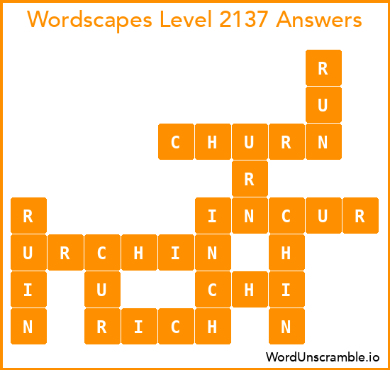 Wordscapes Level 2137 Answers