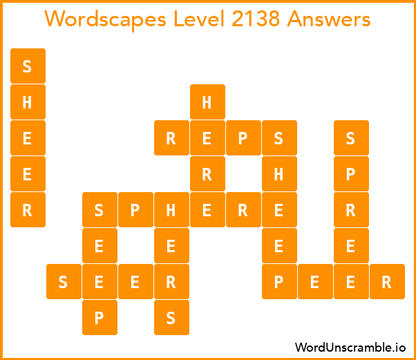 Wordscapes Level 2138 Answers