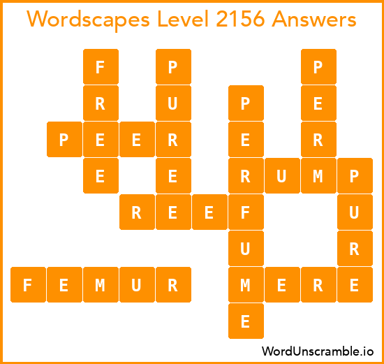 Wordscapes Level 2156 Answers