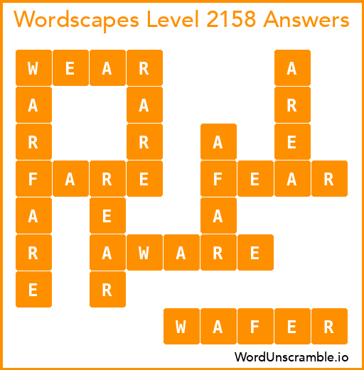 Wordscapes Level 2158 Answers