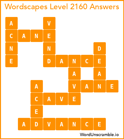 Wordscapes Level 2160 Answers