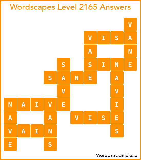 Wordscapes Level 2165 Answers