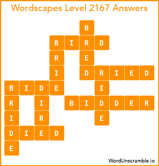 Wordscapes Level 2167 Answers