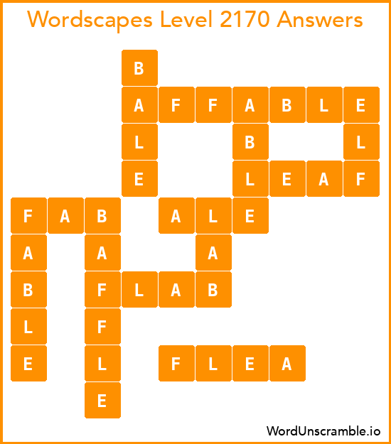 Wordscapes Level 2170 Answers