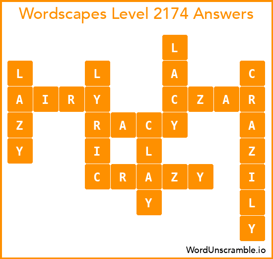 Wordscapes Level 2174 Answers