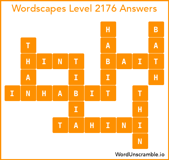 Wordscapes Level 2176 Answers