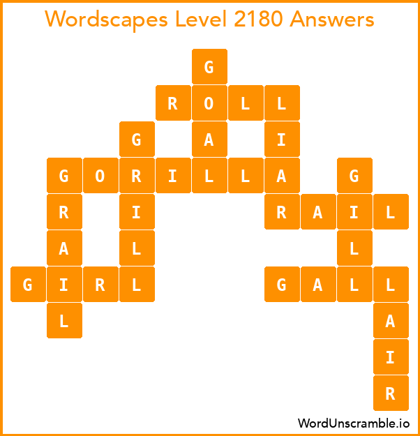 Wordscapes Level 2180 Answers