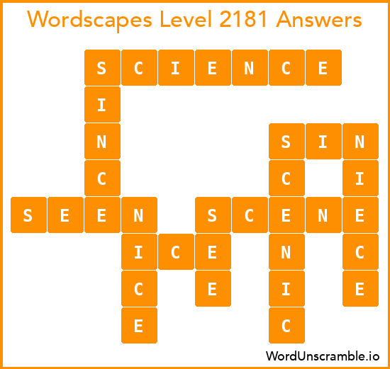 Wordscapes Level 2181 Answers