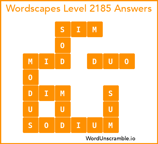 Wordscapes Level 2185 Answers