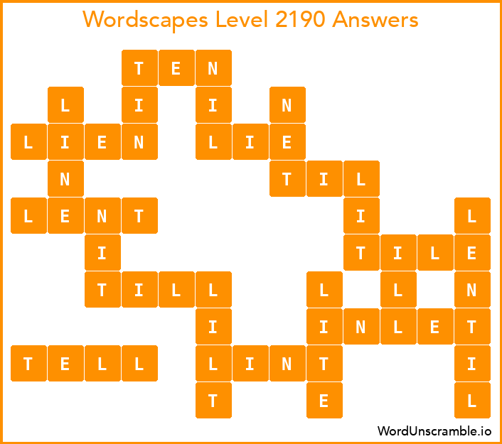 Wordscapes Level 2190 Answers
