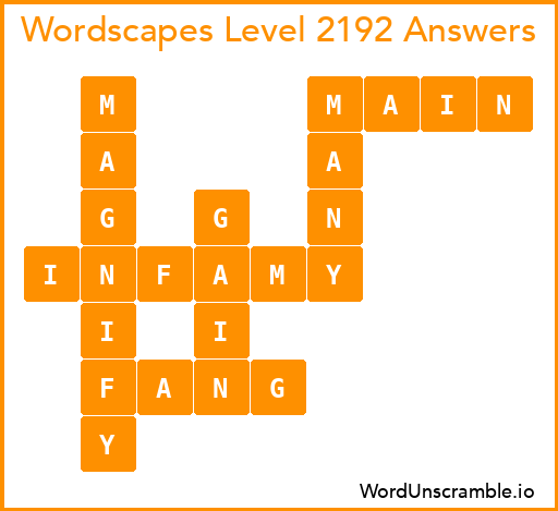Wordscapes Level 2192 Answers