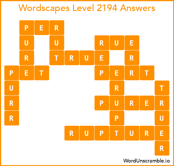 Wordscapes Level 2194 Answers
