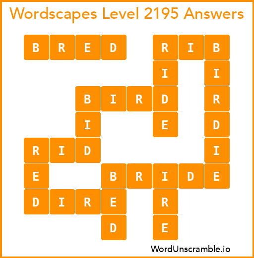 Wordscapes Level 2195 Answers