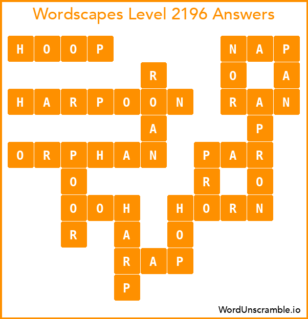 Wordscapes Level 2196 Answers
