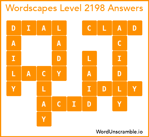 Wordscapes Level 2198 Answers