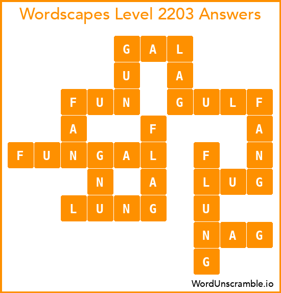 Wordscapes Level 2203 Answers