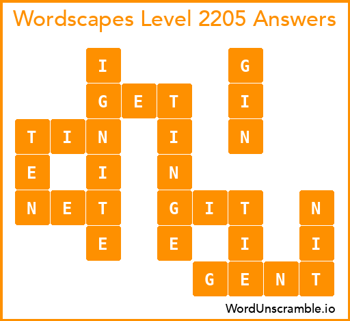 Wordscapes Level 2205 Answers