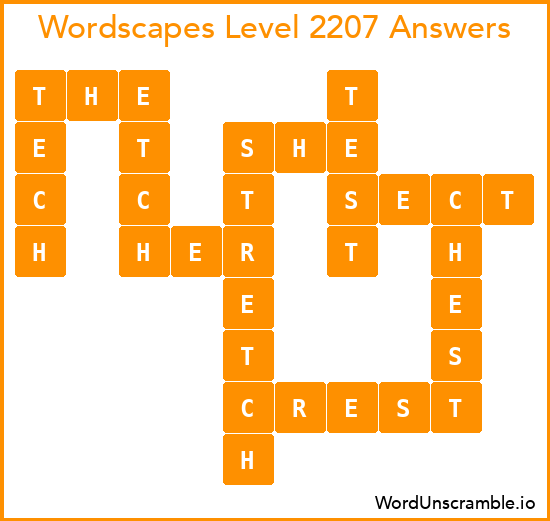 Wordscapes Level 2207 Answers