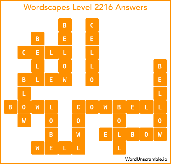 Wordscapes Level 2216 Answers