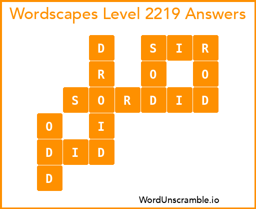 Wordscapes Level 2219 Answers