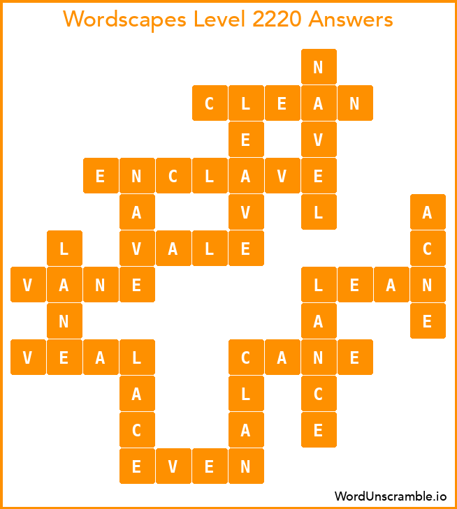Wordscapes Level 2220 Answers