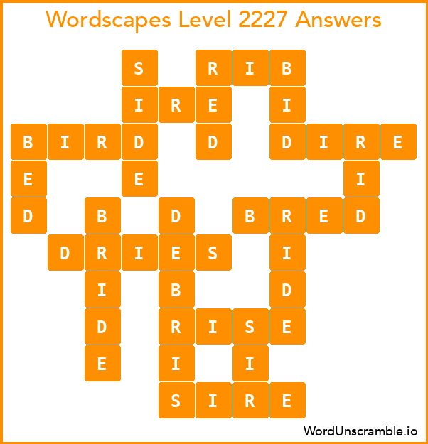Wordscapes Level 2227 Answers