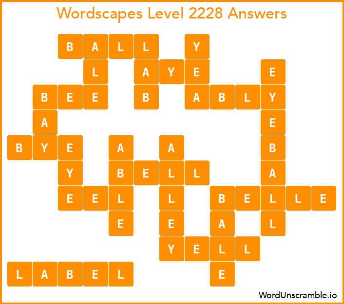 Wordscapes Level 2228 Answers