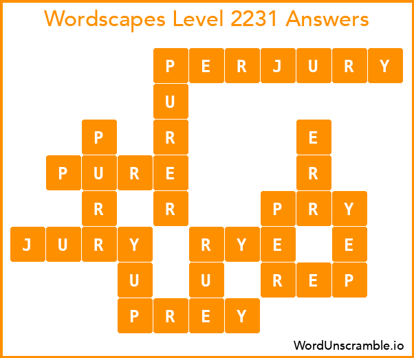 Wordscapes Level 2231 Answers