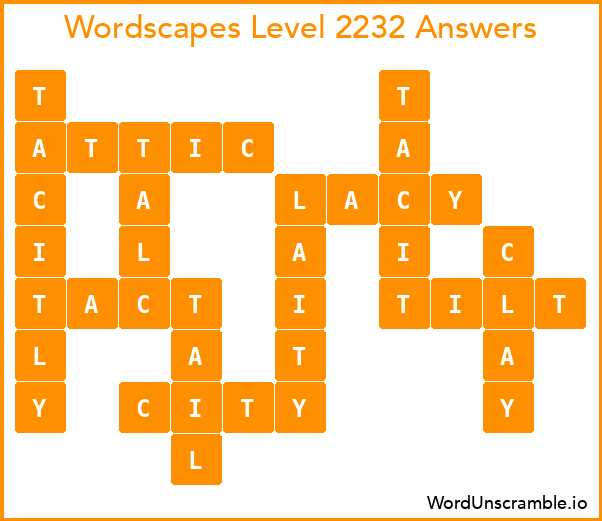 Wordscapes Level 2232 Answers