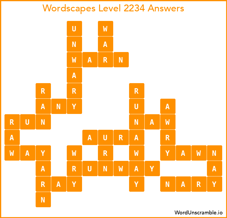 Wordscapes Level 2234 Answers