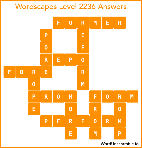 Wordscapes Level 2236 Answers