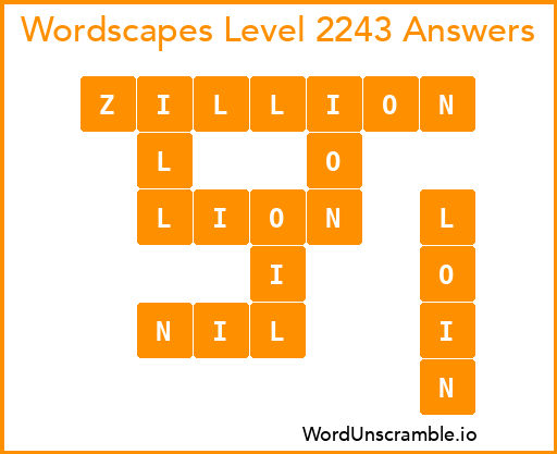 Wordscapes Level 2243 Answers